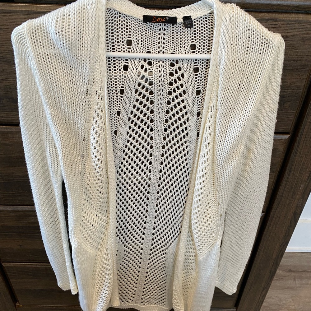 Dex knit acrylic cardigan, off white size medium